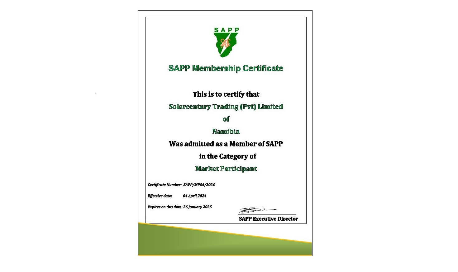 Solarcentury Africa Granted full unconditional Southern African Power Pool (SAPP) membership as a Market Participant